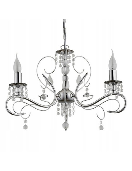 Nowoczesny żyrandol ASTOR w srebrnej odsłonie z trzema oprawami E14 idealny do stylowych wnętrz i lokali.