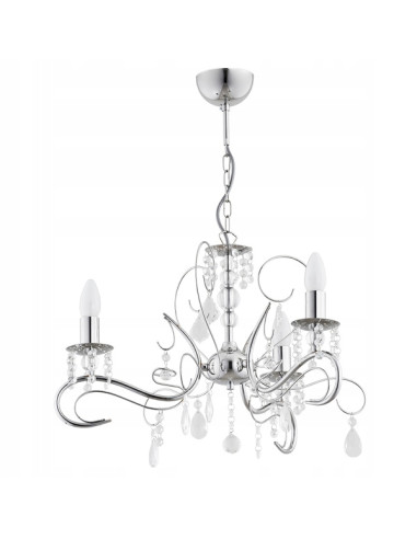 Nowoczesny żyrandol ASTOR w srebrnej odsłonie z trzema oprawami E14 idealny do stylowych wnętrz i lokali.