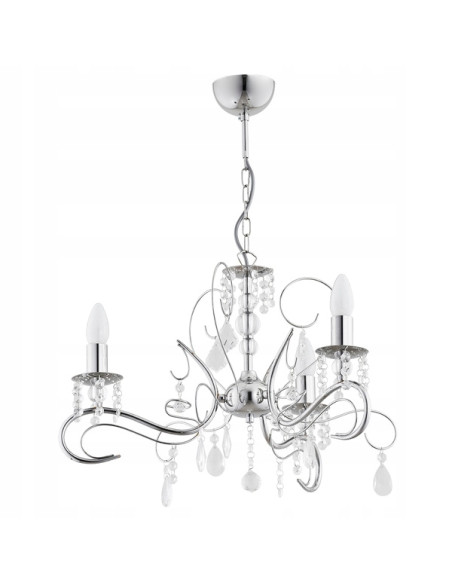 Nowoczesny żyrandol ASTOR w srebrnej odsłonie z trzema oprawami E14 idealny do stylowych wnętrz i lokali.