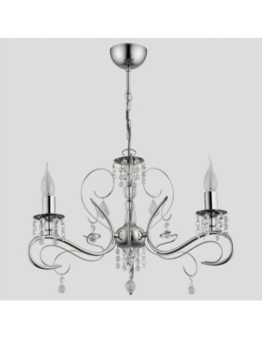 Nowoczesny żyrandol ASTOR w srebrnej odsłonie z trzema oprawami E14 idealny do stylowych wnętrz i lokali.