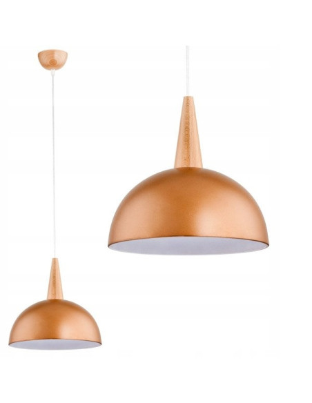 Lampa wisząca ANJA MIEDZIANA - nowoczesna lampa do wnętrz industrialnych, idealna do salonu i jadalni, 30 cm.