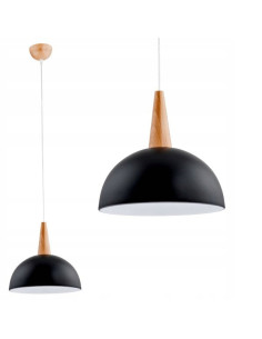 Lampa wisząca ANJA w kolorze grafitowym - nowoczesny design do kuchni i jadalni, półokrągły klosz 30 cm, E27