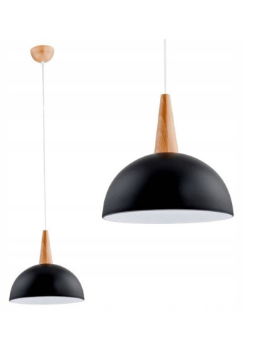 Lampa wisząca ANJA w kolorze grafitowym - nowoczesny design do kuchni i jadalni, półokrągły klosz 30 cm, E27