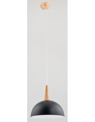 Lampa wisząca ANJA w kolorze grafitowym - nowoczesny design do kuchni i jadalni, półokrągły klosz 30 cm, E27