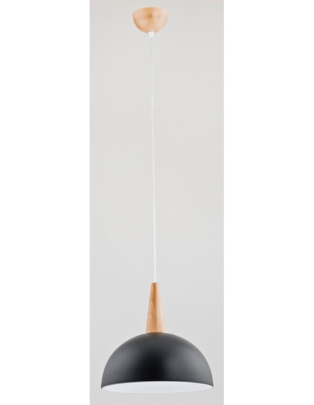 Lampa wisząca ANJA w kolorze grafitowym - nowoczesny design do kuchni i jadalni, półokrągły klosz 30 cm, E27