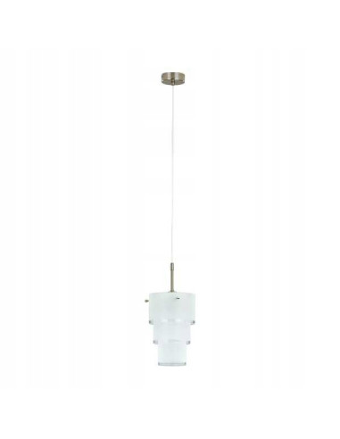 Lampa Wisząca CREO w Białym Szkole z Chromowanymi Akcentami, 100 cm, Nowoczesne Oświetlenie do Wnętrz E27 60W