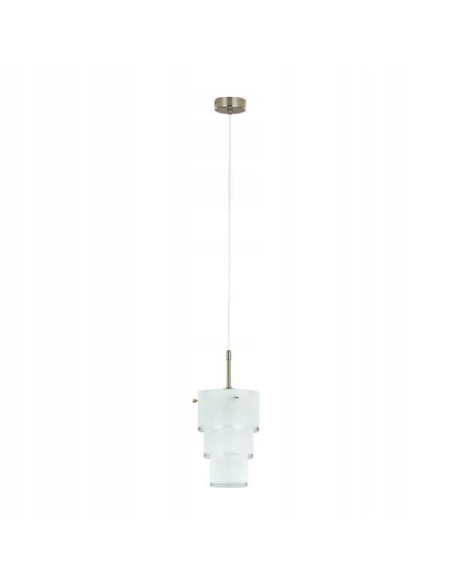 Lampa Wisząca CREO w Białym Szkole z Chromowanymi Akcentami, 100 cm, Nowoczesne Oświetlenie do Wnętrz E27 60W