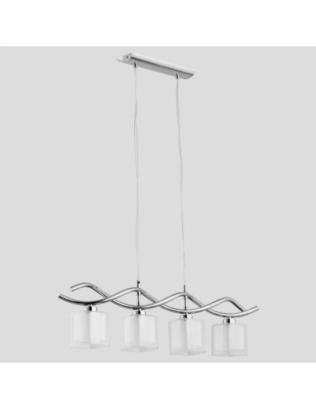 Nowoczesny żyrandol ILLUSION z metalowymi akcentami, 4-punktowe oświetlenie do eleganckiego wnętrza