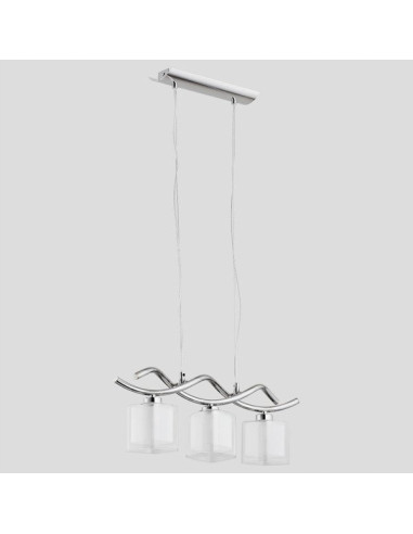 Lampa wisząca ILLUSION - elegancki srebrny warkocz z lampionami do jadalni i stylowych wnętrz