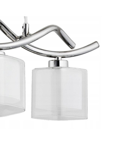 Lampa wisząca ILLUSION - elegancki srebrny warkocz z lampionami do jadalni i stylowych wnętrz