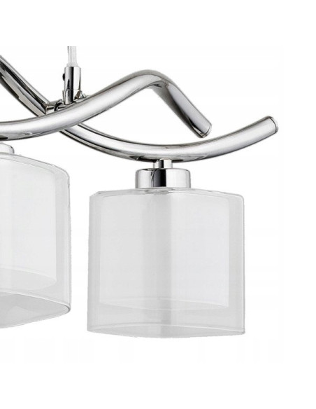 Lampa wisząca ILLUSION - elegancki srebrny warkocz z lampionami do jadalni i stylowych wnętrz