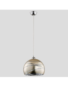 Lampa sufitowa NARVI CHROM - elegancka kula 30 cm, idealna do kuchni, jadalni i salonu, kolor srebrny, szary, złoty. 2