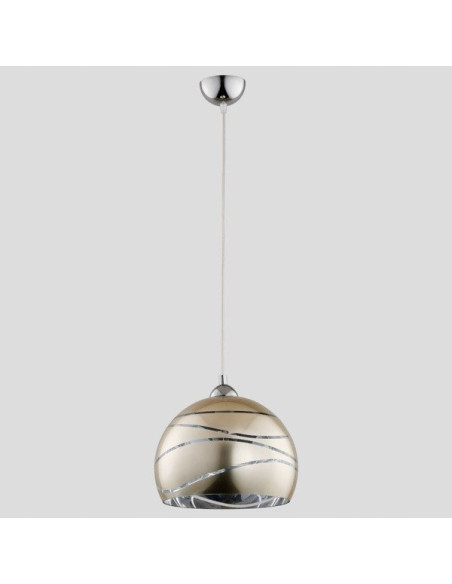 Lampa sufitowa NARVI CHROM - elegancka kula 30 cm, idealna do kuchni, jadalni i salonu, kolor srebrny, szary, złoty.