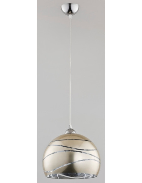 Lampa sufitowa NARVI CHROM - elegancka kula 30 cm, idealna do kuchni, jadalni i salonu, kolor srebrny, szary, złoty.