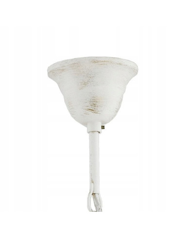Żyrandol Lukrecja Biała E14 - Elegancka Lampa Glamour z 5 Kloszami do Jadalni i Salonu
