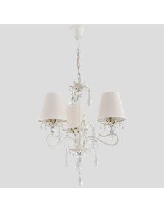 Żyrandol LUKRECJA BIAŁA 3-punktowy - elegancka lampa do salonu i sypialni w klasycznym stylu antycznym 2