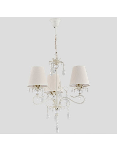 Żyrandol LUKRECJA BIAŁA 3-punktowy - elegancka lampa do salonu i sypialni w klasycznym stylu antycznym