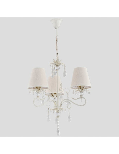 Żyrandol LUKRECJA BIAŁA 3-punktowy - elegancka lampa do salonu i sypialni w klasycznym stylu antycznym