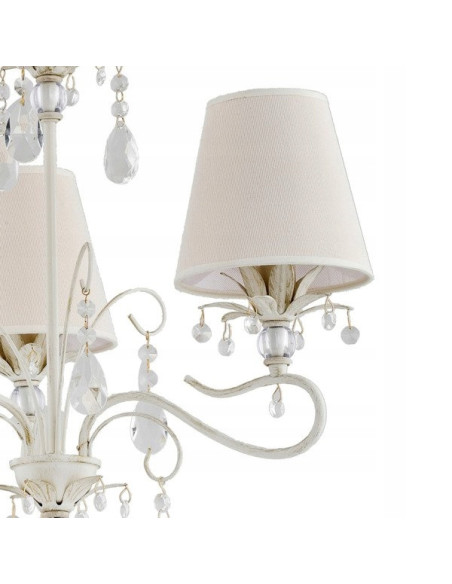 Żyrandol LUKRECJA BIAŁA 3-punktowy - elegancka lampa do salonu i sypialni w klasycznym stylu antycznym