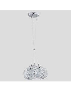 Nowoczesny żyrandol AMASO w chromie z 3 punktami świetlnymi, metalowa lampa do salonu i sypialni, eleganckie oświetlenie 2