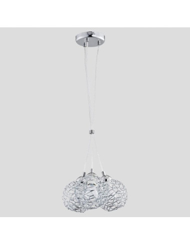 Nowoczesny żyrandol AMASO w chromie z 3 punktami świetlnymi, metalowa lampa do salonu i sypialni, eleganckie oświetlenie