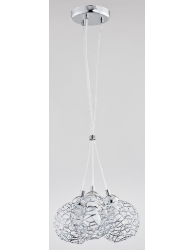 Nowoczesny żyrandol AMASO w chromie z 3 punktami świetlnymi, metalowa lampa do salonu i sypialni, eleganckie oświetlenie
