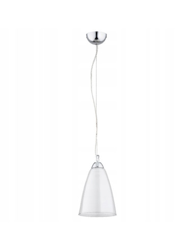 Lampa wisząca ECHO I z mlecznym kloszem, chromowana, elegancka do nowoczesnych wnętrz, 90 cm