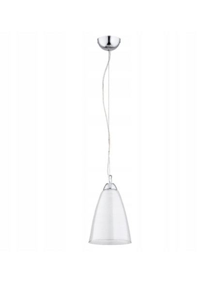 Lampa wisząca ECHO I z mlecznym kloszem, chromowana, elegancka do nowoczesnych wnętrz, 90 cm