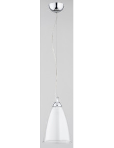 Lampa wisząca ECHO I z mlecznym kloszem, chromowana, elegancka do nowoczesnych wnętrz, 90 cm 2