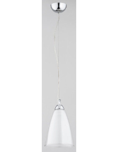 Lampa wisząca ECHO I z mlecznym kloszem, chromowana, elegancka do nowoczesnych wnętrz, 90 cm