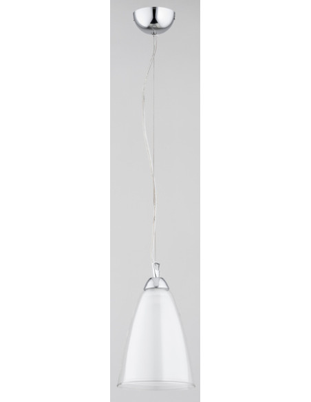 Lampa wisząca ECHO I z mlecznym kloszem, chromowana, elegancka do nowoczesnych wnętrz, 90 cm