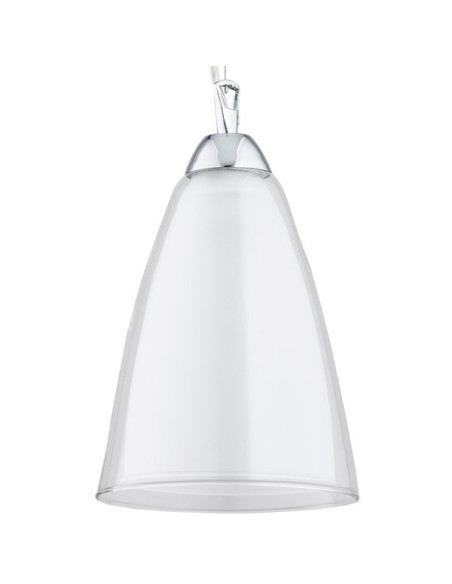 Lampa wisząca ECHO I z mlecznym kloszem, chromowana, elegancka do nowoczesnych wnętrz, 90 cm