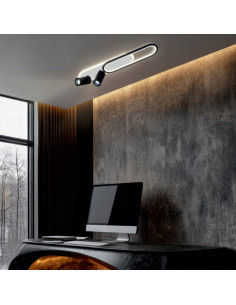 Lampa sufitowa LED Parma 2 - nowoczesny minimalizm, czarno-biała, z regulacją barwy światła CCT, elegancka i funkcjonalna. 2