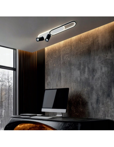 Plafon LED Parma 1 – Biały, 60 cm, Regulowany Reflektor, Energooszczędne Oświetlenie do Salonu i Jadalni