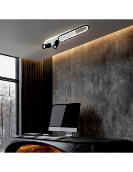 Plafon LED Parma 1 – Biały, 60 cm, Regulowany Reflektor, Energooszczędne Oświetlenie do Salonu i Jadalni