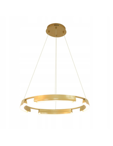 Lampa Wisząca Tura 60 cm LED w Kolorze Złotym z Regulacją Barwy Światła - Styl Glamour do Wnętrz