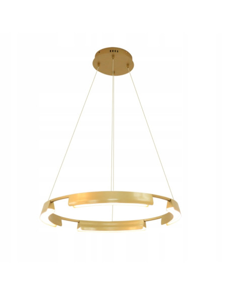 Lampa Wisząca Tura 60 cm LED w Kolorze Złotym z Regulacją Barwy Światła - Styl Glamour do Wnętrz