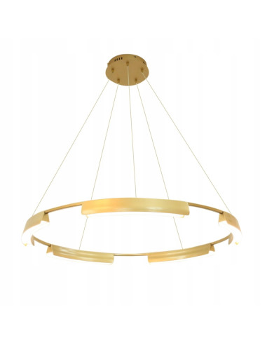 Lampa wisząca Tura LED w kolorze złotym, okrągła, regulowana barwa światła, 80 cm, elegancja do salonu i biura