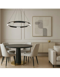 Lampa Wisząca LED BLACK RING 80 cm z Regulacją Barwy Światła – Nowoczesny Design do Salonów i Sypialni 2