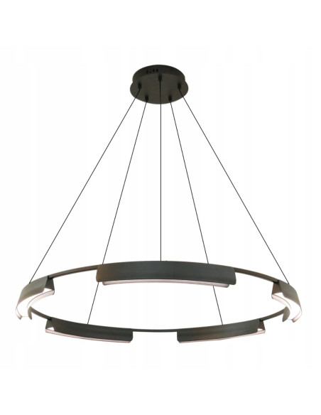 Lampa Wisząca LED BLACK RING 80 cm z Regulacją Barwy Światła – Nowoczesny Design do Salonów i Sypialni