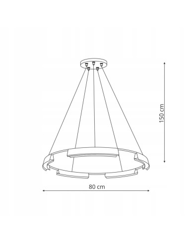 Lampa Wisząca LED BLACK RING 80 cm z Regulacją Barwy Światła – Nowoczesny Design do Salonów i Sypialni