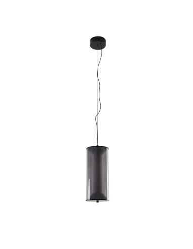 Lampa wisząca LED Aeris Dymna, regulowana barwa, minimalistyczny szkło/czarny klosz, elegancja do salonu i jadalni