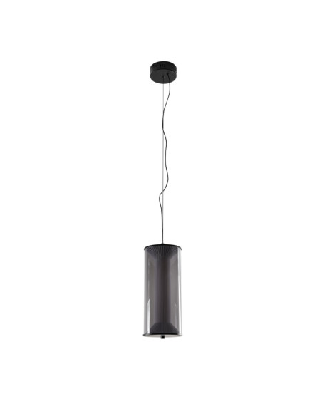 Lampa wisząca LED Aeris Dymna, regulowana barwa, minimalistyczny szkło/czarny klosz, elegancja do salonu i jadalni