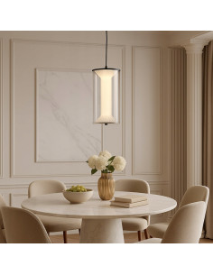 Lampa Wisząca LED Aeris Cylindryczna, Regulowana Barwa Światła, Szklana, Nowoczesny Design do Wnętrz 2