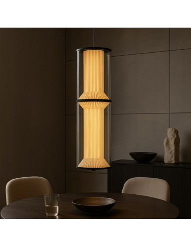 Lampa Wisząca LED Aeris 2 – Transparentna Szklana Tuba, Nowoczesne Oświetlenie do Salonu i Wnętrz, 25W