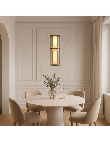 Lampa Wisząca LED Aeris 2 – Transparentna Szklana Tuba, Nowoczesne Oświetlenie do Salonu i Wnętrz, 25W