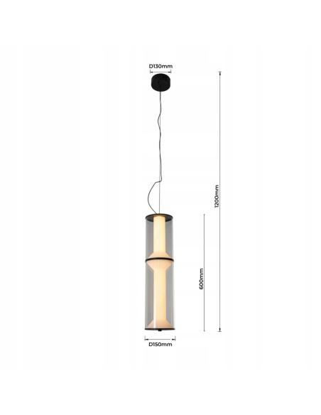 Lampa Wisząca LED Aeris 2 – Transparentna Szklana Tuba, Nowoczesne Oświetlenie do Salonu i Wnętrz, 25W