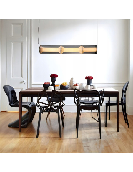 Lampa wisząca LED Aeris 3 - regulowane światło, nowoczesny design, transparentna do jadalni i salonu.