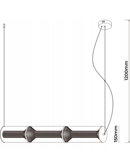 Lampa wisząca LED Aeris 3 - regulowane światło, nowoczesny design, transparentna do jadalni i salonu.