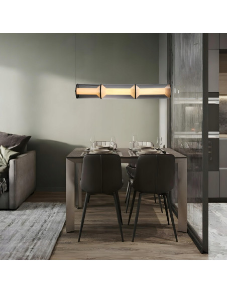 Lampa wisząca Aeris 3 LED - nowoczesne, czarne oświetlenie minimalistyczne do jadalni, idealne nad stół.